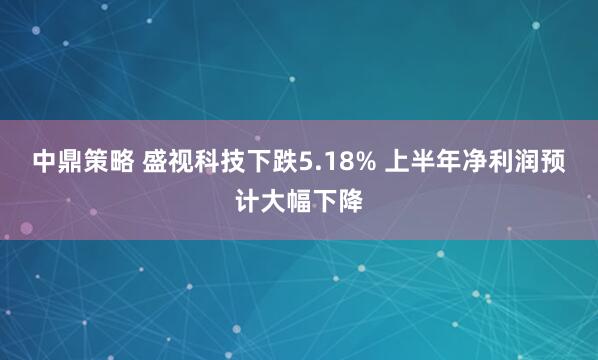 中鼎策略 盛视科技下跌5.18% 上半年净利润预计大幅下降